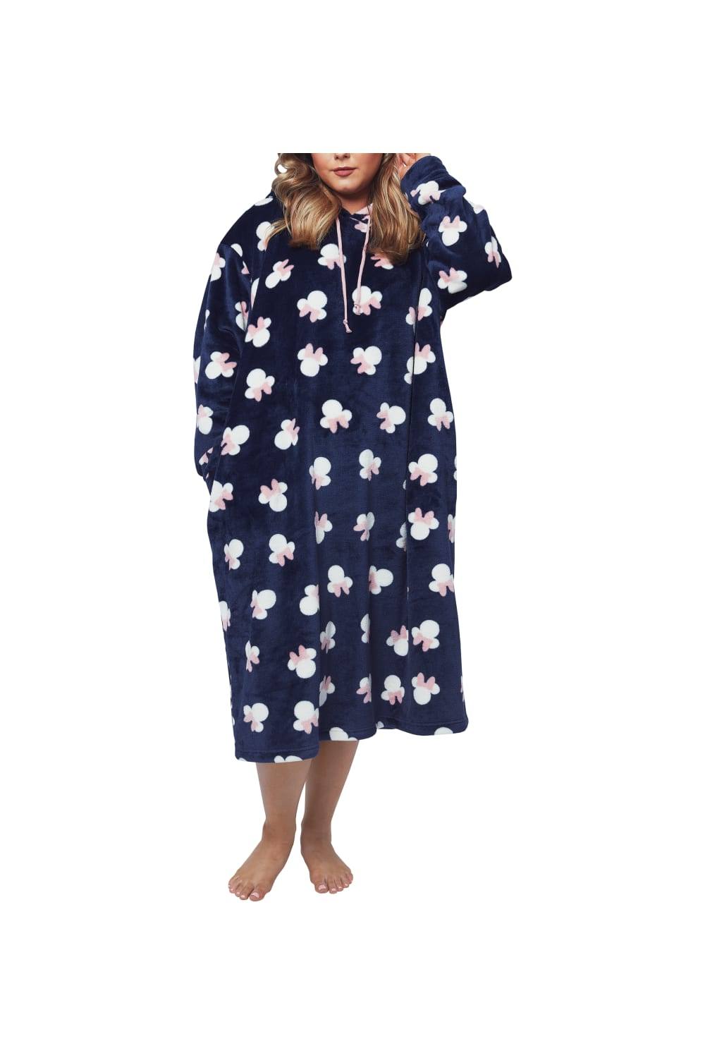 Disney Minnie Mouse Oversized Fleece Blanket Hoodie Loungewear In Blue Disney Minnie Mouse Oversized Fleece Blanket Hoodie Loungewear In Blue