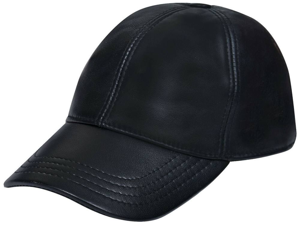 Infinity Leather Real Nappa Leather Adjustable Golf Snapback Plain Baseball Cap Hat In Black