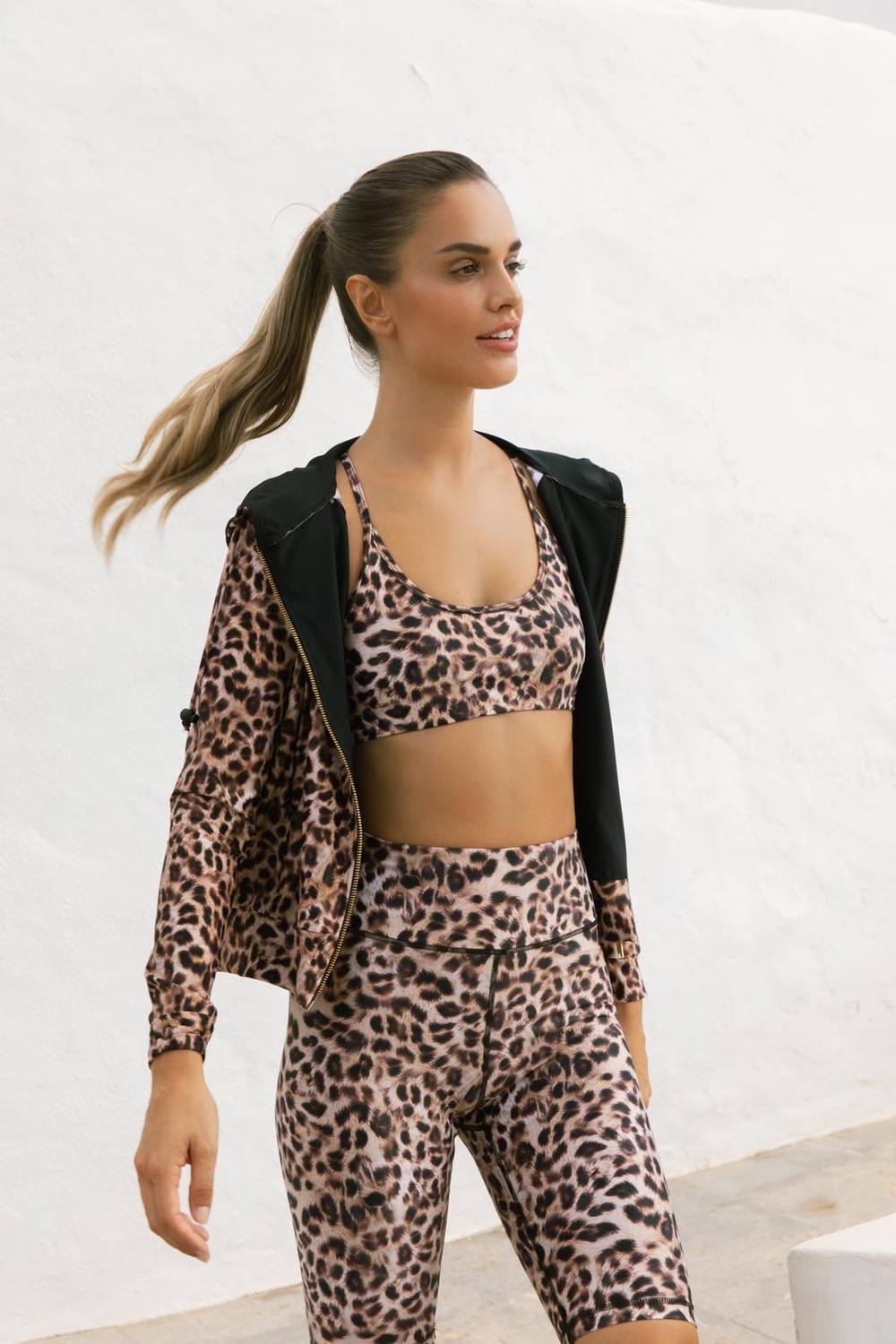 Dancing Leopard Samaya Leopard Print Bomber Jacket Casual Breathable Zip Up Jumper In Natural Dancing Leopard Samaya Leopard Print Bomber Jacket Casual Breathable Zip Up Jumper In Natural