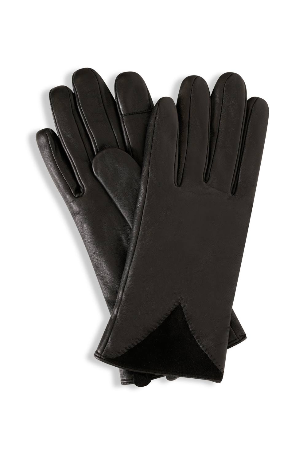 Barneys Originals Gift Boxed Real Leather & Suede Contrast Gloves In Black Barneys Originals Gift Boxed Real Leather & Suede Contrast Gloves In Black