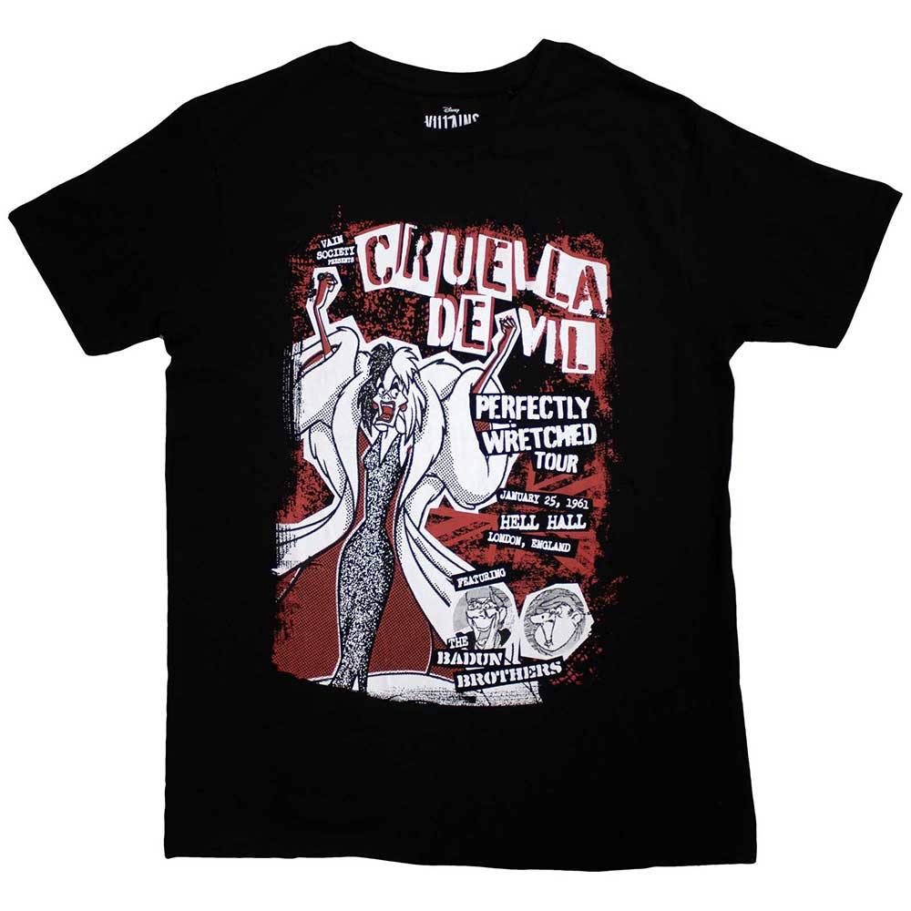 Disney Dalmatians Cruella Tour T Shirt In Black Disney Dalmatians Cruella Tour T Shirt In Black