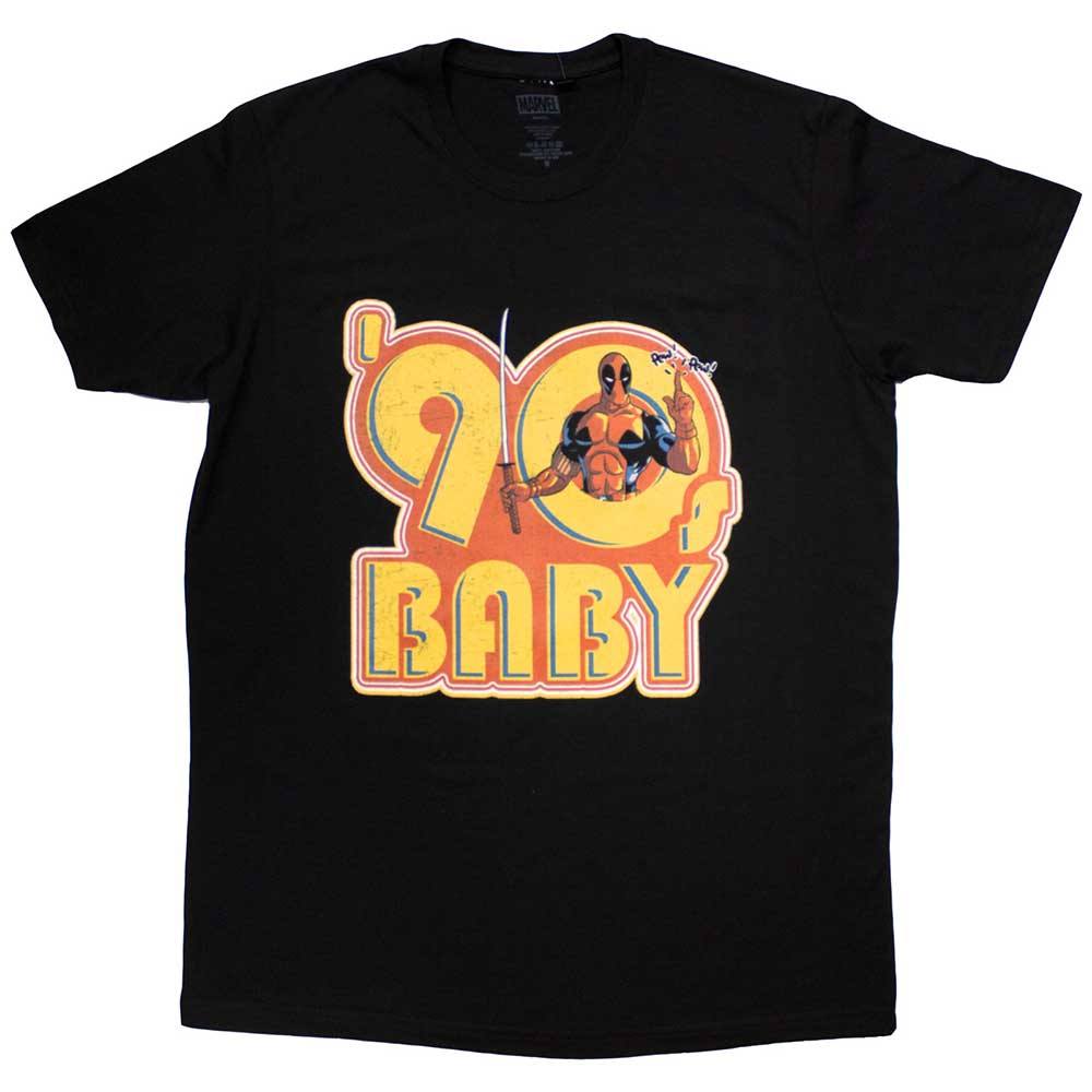 Marvel Deadpool S Baby Retro Logo T Shirt In Black Marvel Deadpool S Baby Retro Logo T Shirt In Black