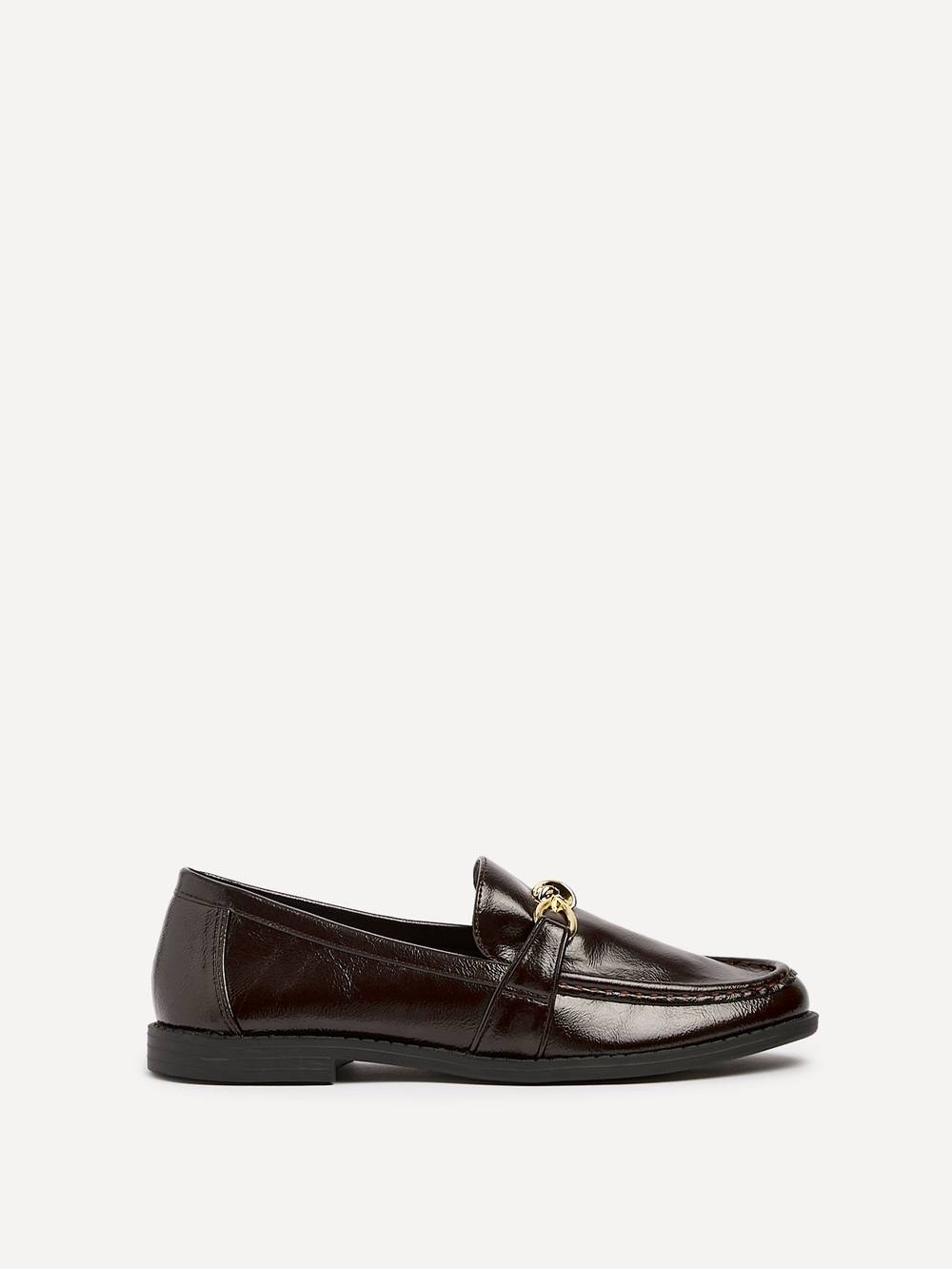 Linzi Affluent Brown Faux Leather Slip On Loafer Linzi Affluent Brown Faux Leather Slip On Loafer