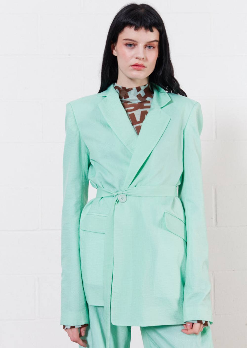 House Of Holland Ripstop Tailored Jacket In Mint Green House Of Holland Ripstop Tailored Jacket In Mint Green