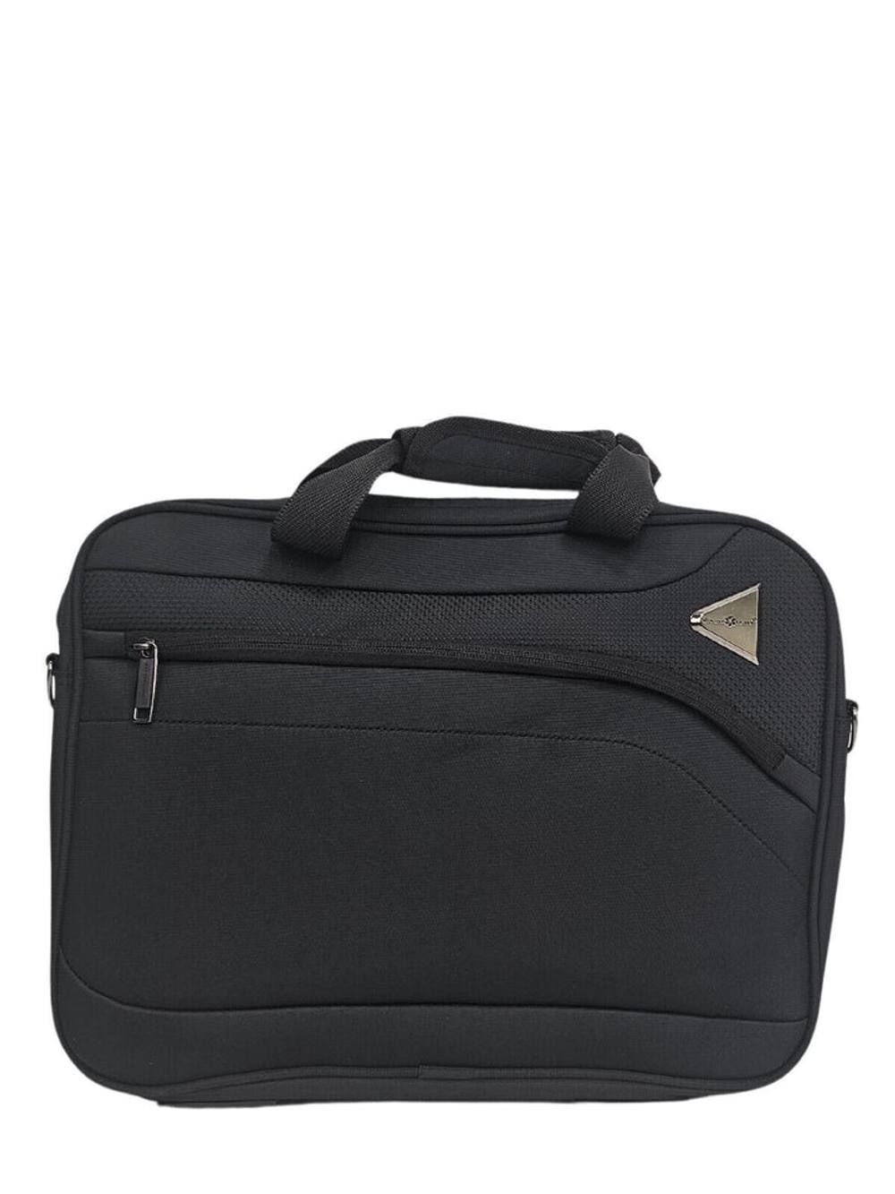 Infinity Leather Lightweight Laptop Bag In True Black Infinity Leather Lightweight Laptop Bag In True Black