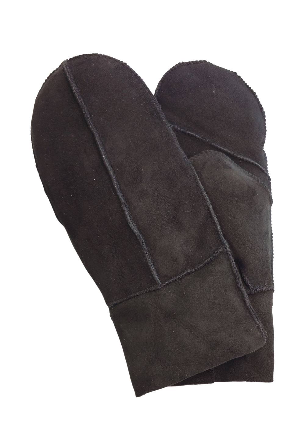 Infinity Leather Genuine Real Sheepskin Suede Mittens Warm Gloves In Black Infinity Leather Genuine Real Sheepskin Suede Mittens Warm Gloves In Black