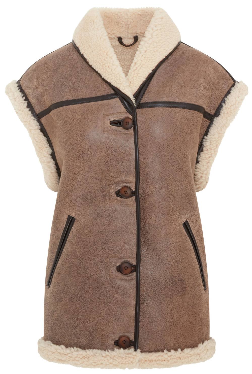Infinity Leather Aviator Shearling Leather Gilet – Chevak In Brown Infinity Leather Aviator Shearling Leather Gilet – Chevak In Brown