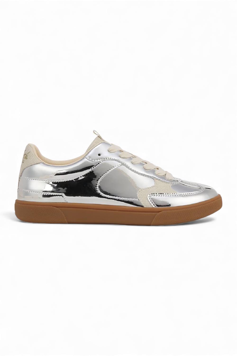 Infinity Leather Fashion Lace-Up Sneaker Trainers Shoes – Blowfish Tastic In Silver Infinity Leather Fashion Lace-Up Sneaker Trainers Shoes – Blowfish Tastic In Silver