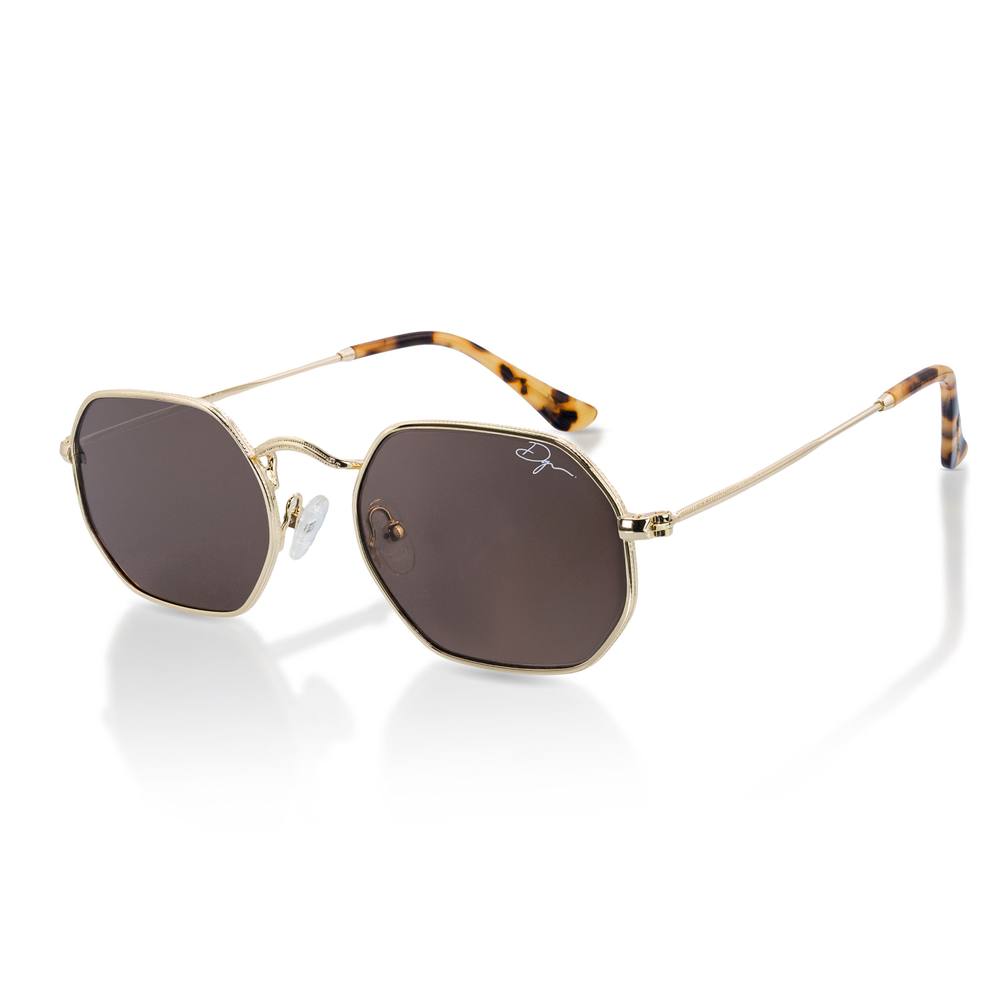 Infinity Leather De-Gamme Retro Rectangle Polarized Sunglasses – Napoli In Gold Infinity Leather De-Gamme Retro Rectangle Polarized Sunglasses – Napoli In Gold