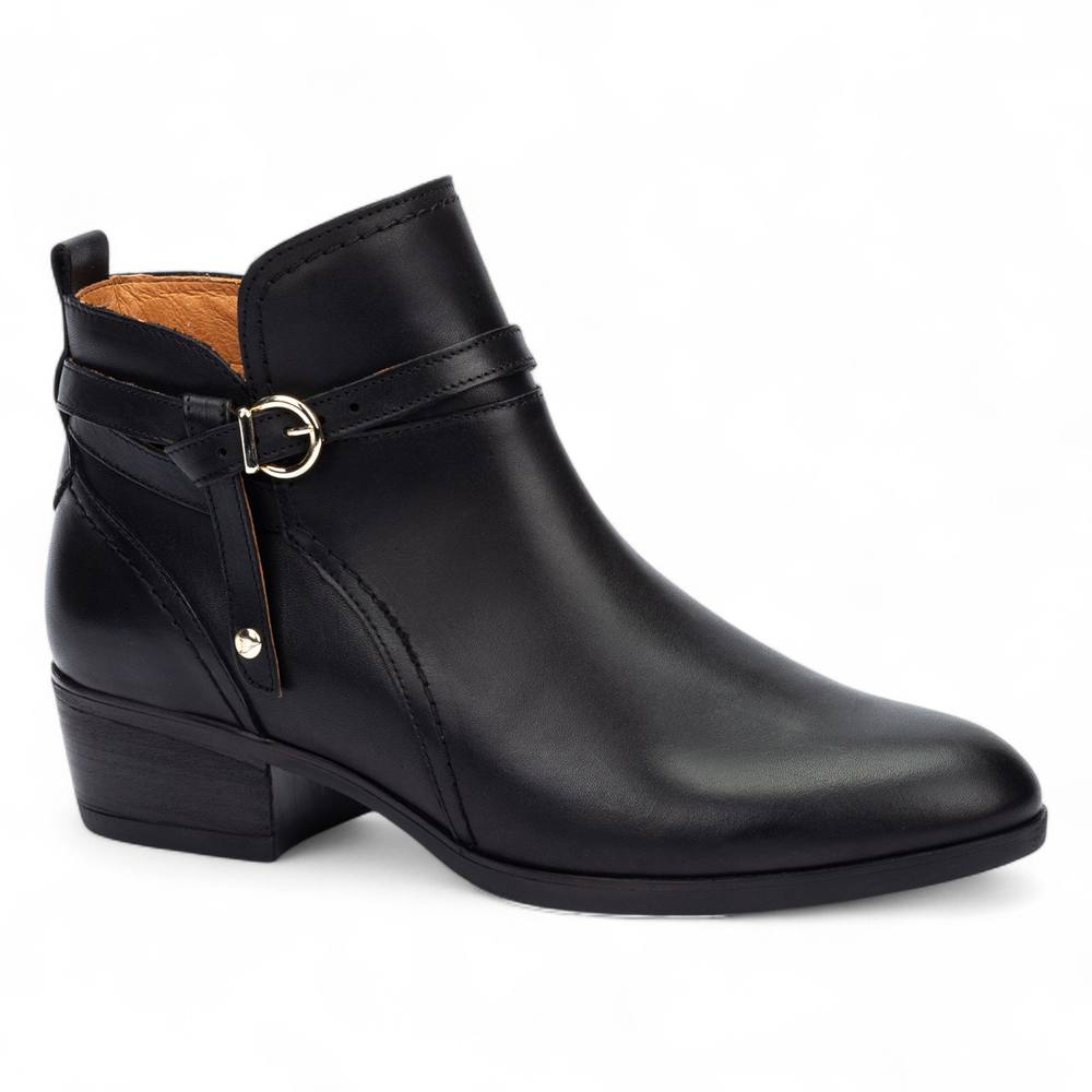 Infinity Leather Pikolinos Leather Ankle Bootie Zip Heel Boots – Daroca In Black Infinity Leather Pikolinos Leather Ankle Bootie Zip Heel Boots – Daroca In Black
