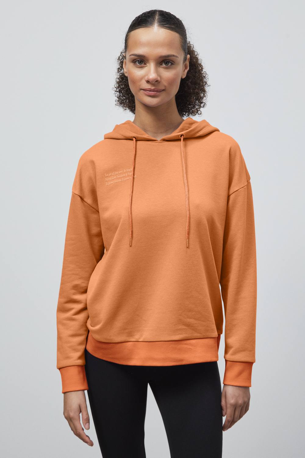 Enorsia Slogan Life Hoodie In Orange Enorsia Slogan Life Hoodie In Orange