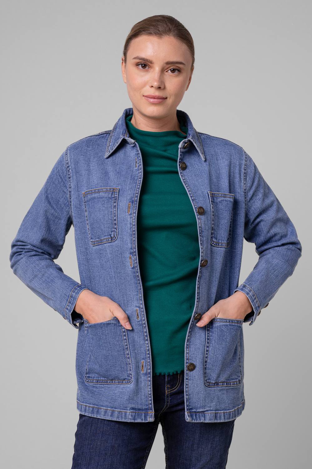 Enorsia Indigo Blue Casual Denim Jacket Enorsia Indigo Blue Casual Denim Jacket
