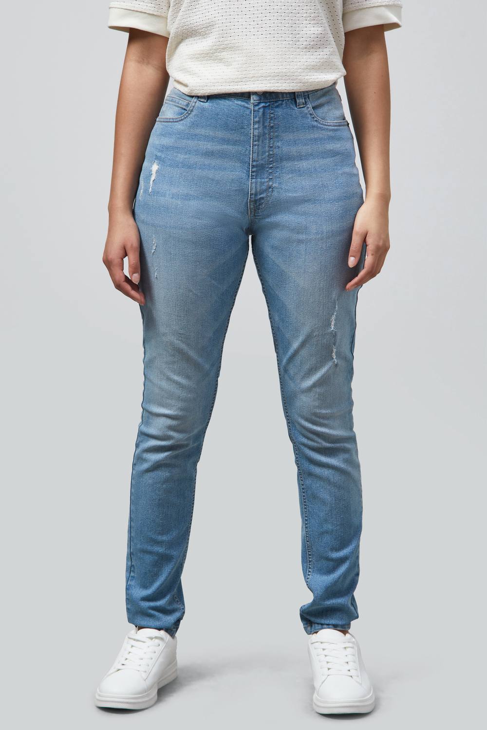 Enorsia High Waisted Regular Jeans In Light Blue Enorsia High Waisted Regular Jeans In Light Blue