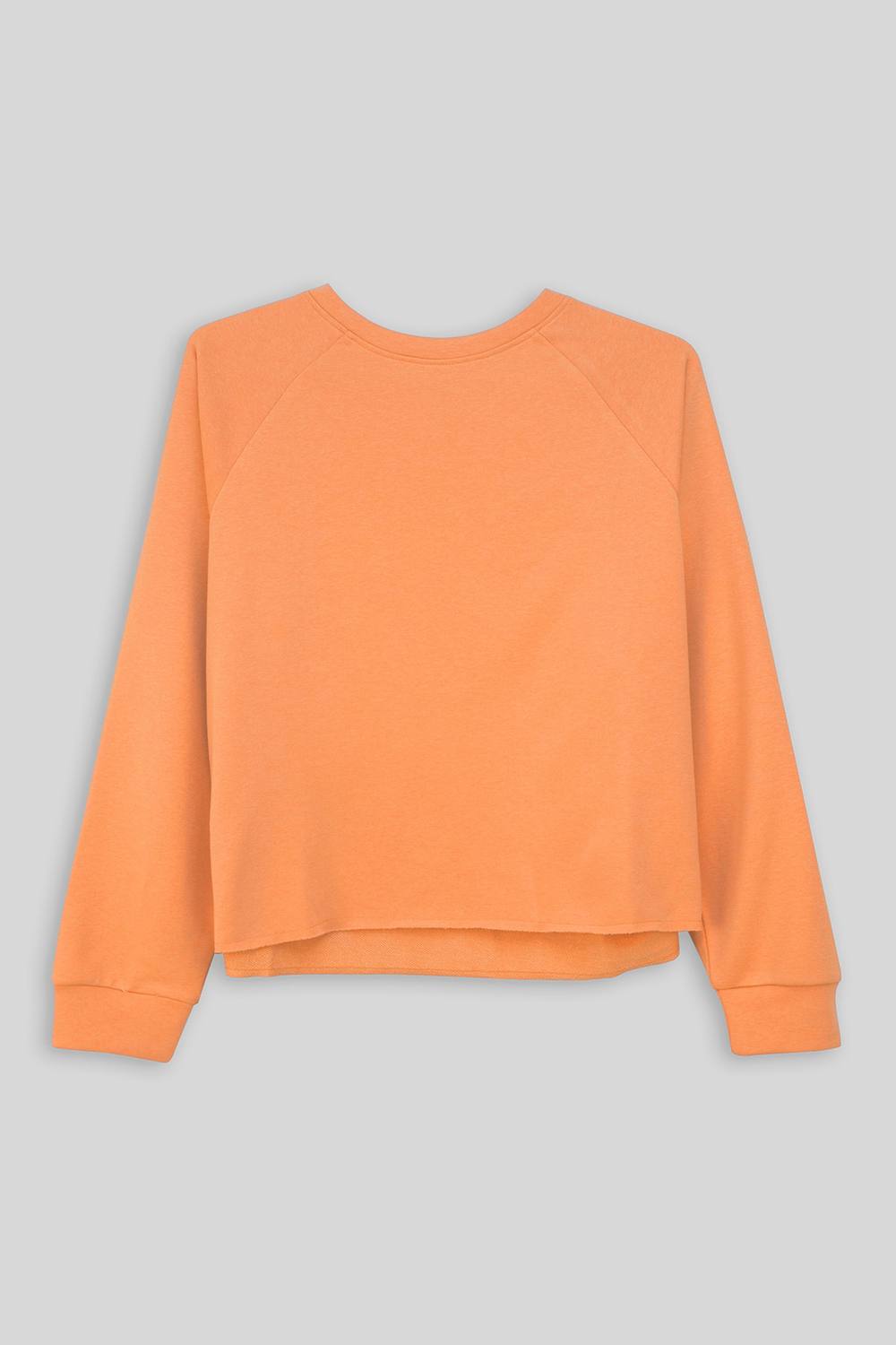 Enorsia Raw Edge Sweatshirt In Orange