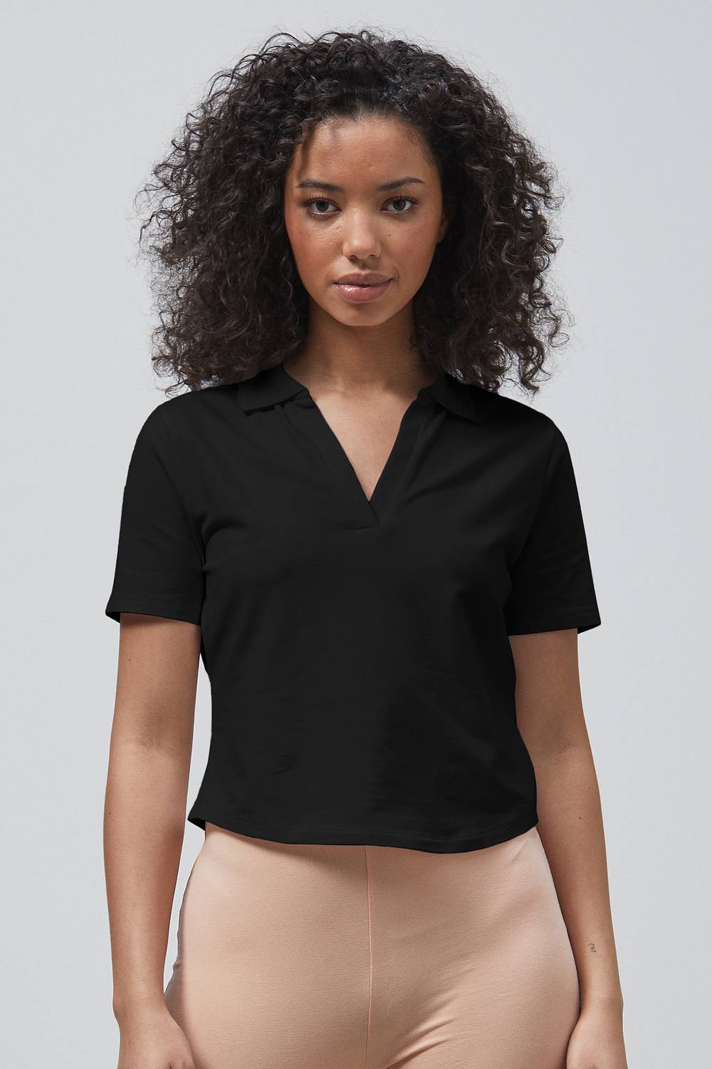 Enorsia V-Neck Polo Shirt In Black Enorsia V-Neck Polo Shirt In Black