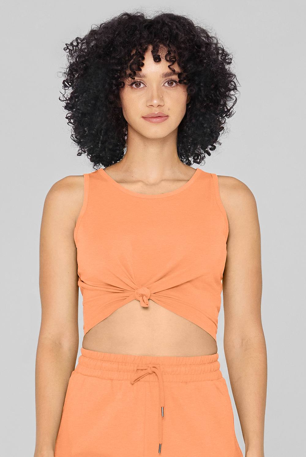 Enorsia Knotted Tank Top In Orange Enorsia Knotted Tank Top In Orange