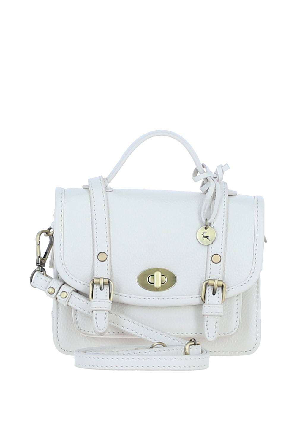Ashwood Leather Stylish Real Leather Small Satchel Bag In White Ashwood Leather Stylish Real Leather Small Satchel Bag In White