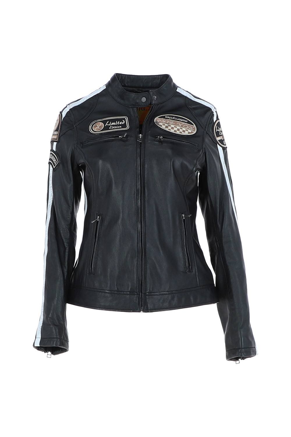 Ashwood Leather ‘corsa’ Real Leather Vintage Wash Racing Patch Details Jacket In Black Ashwood Leather ‘corsa’ Real Leather Vintage Wash Racing Patch Details Jacket In Black