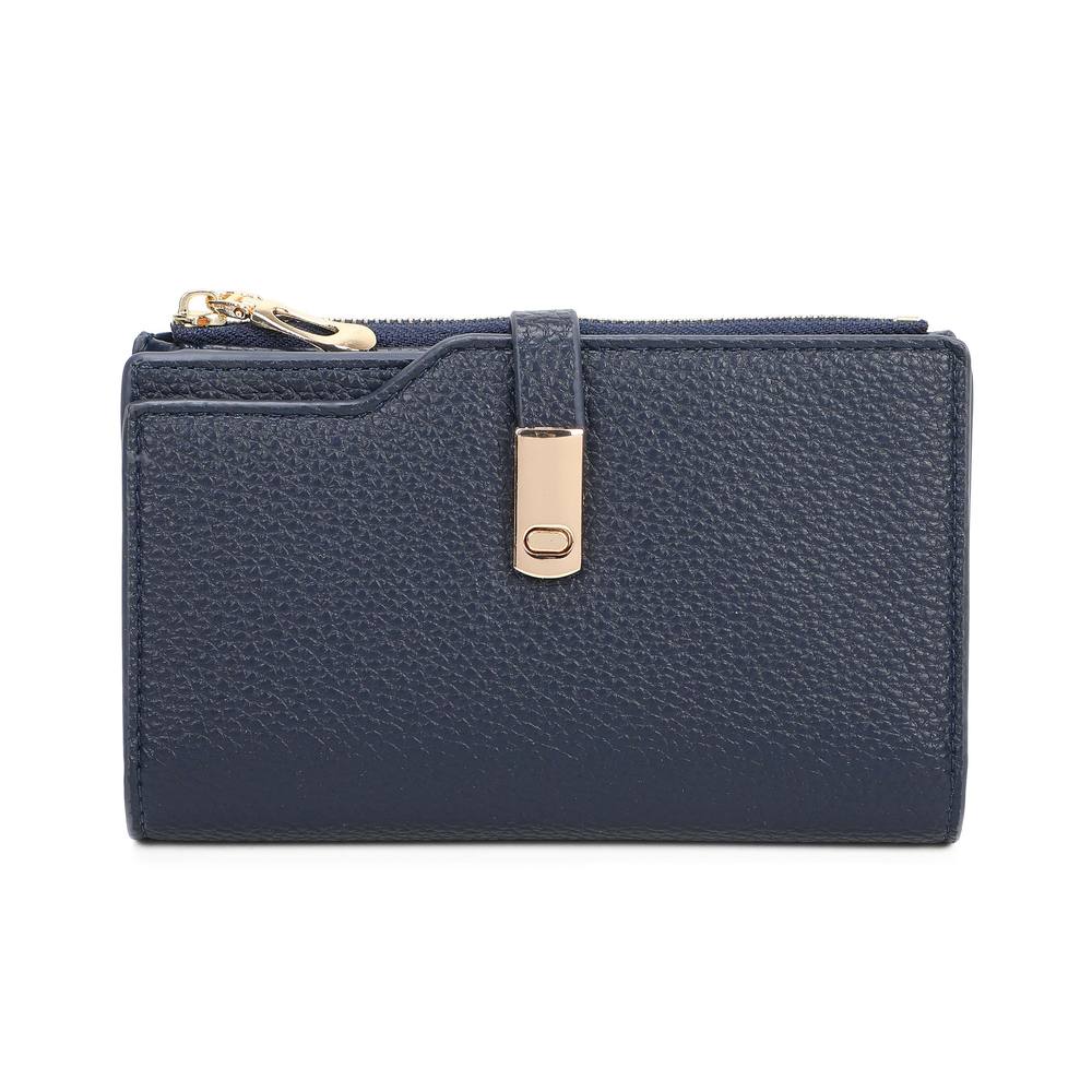 Kitise Small Vegan Leather Multipockets Card Holder Wallet In Navy Kitise Small Vegan Leather Multipockets Card Holder Wallet In Navy