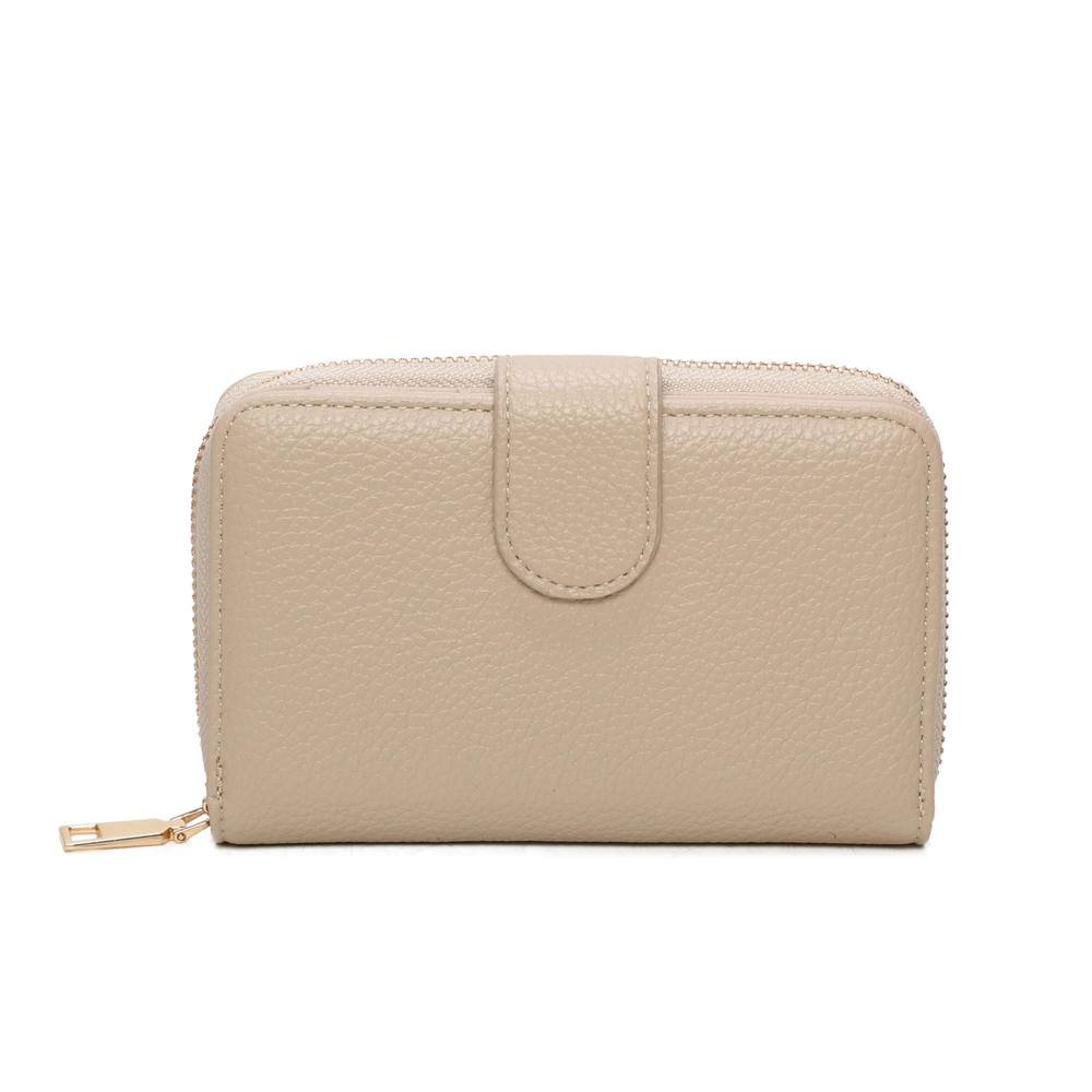 Kitise Zip Around Faux Leather Wallet With Snap Closure Multi Card Purse In Beige Kitise Zip Around Faux Leather Wallet With Snap Closure Multi Card Purse In Beige