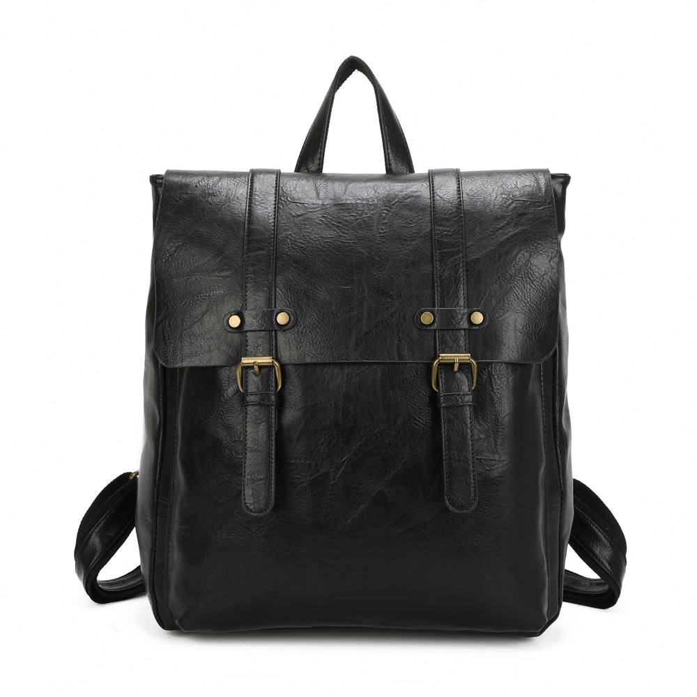 Kitise Classic Flap Design Travel Rucksack Large Backpack In Black Kitise Classic Flap Design Travel Rucksack Large Backpack In Black