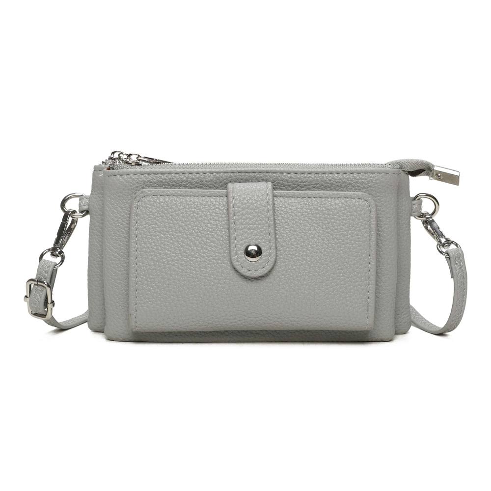 Kitise Small Multi Compartment Pockets Crossbody Wallet Purse Bag In Grey