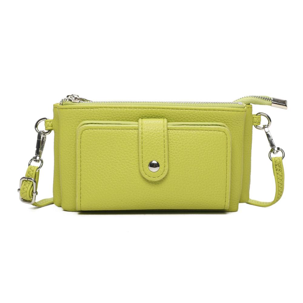 Kitise Small Multi Compartment Pockets Crossbody Wallet Purse Bag In Lime