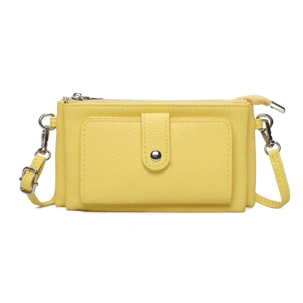 Kitise Small Multi Compartment Pockets Crossbody Wallet Purse Bag In Yellow