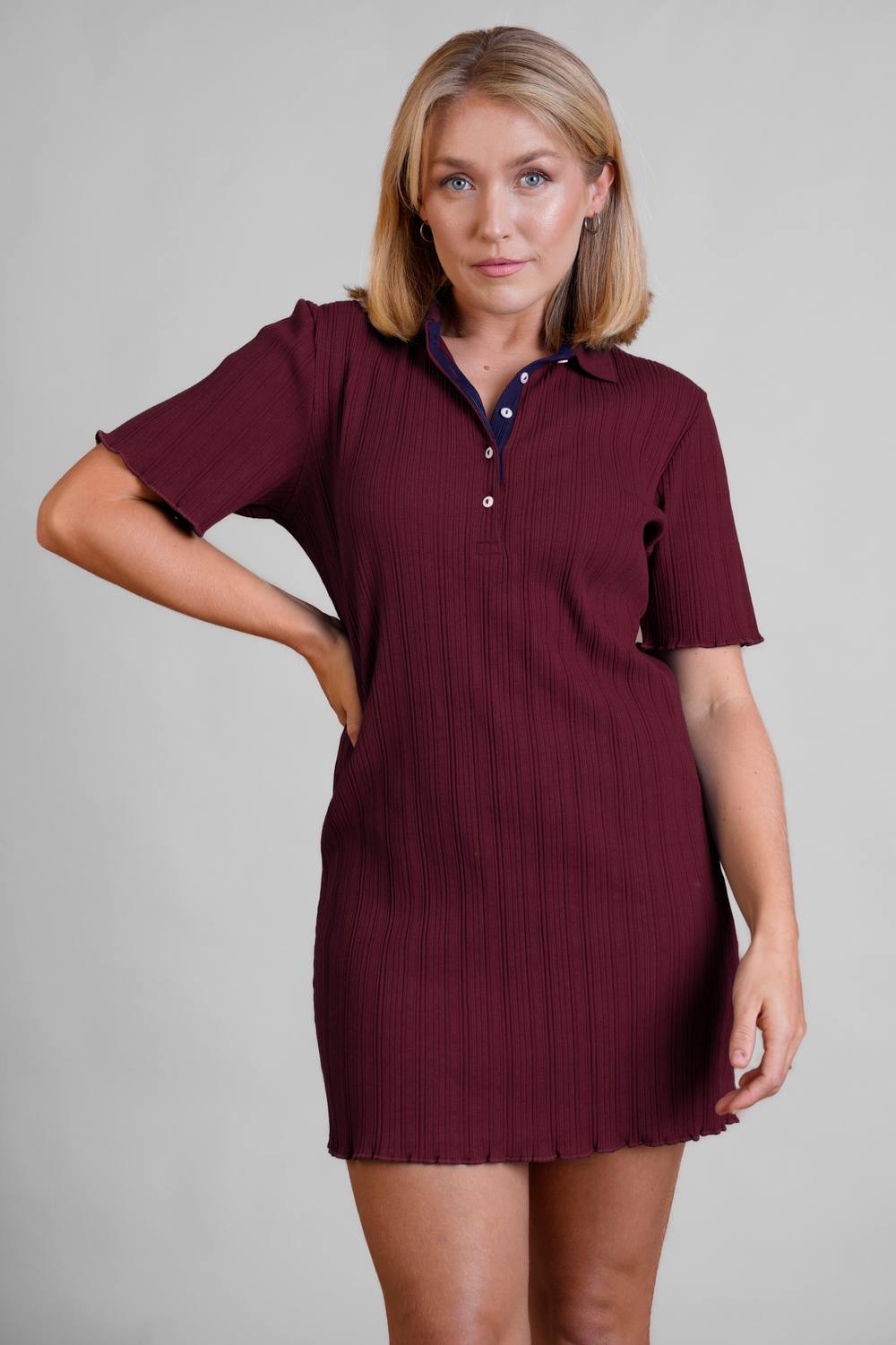 Enorsia Ribbed Textured Slim Fit Polo Shirt Enorsia Ribbed Textured Slim Fit Polo Shirt
