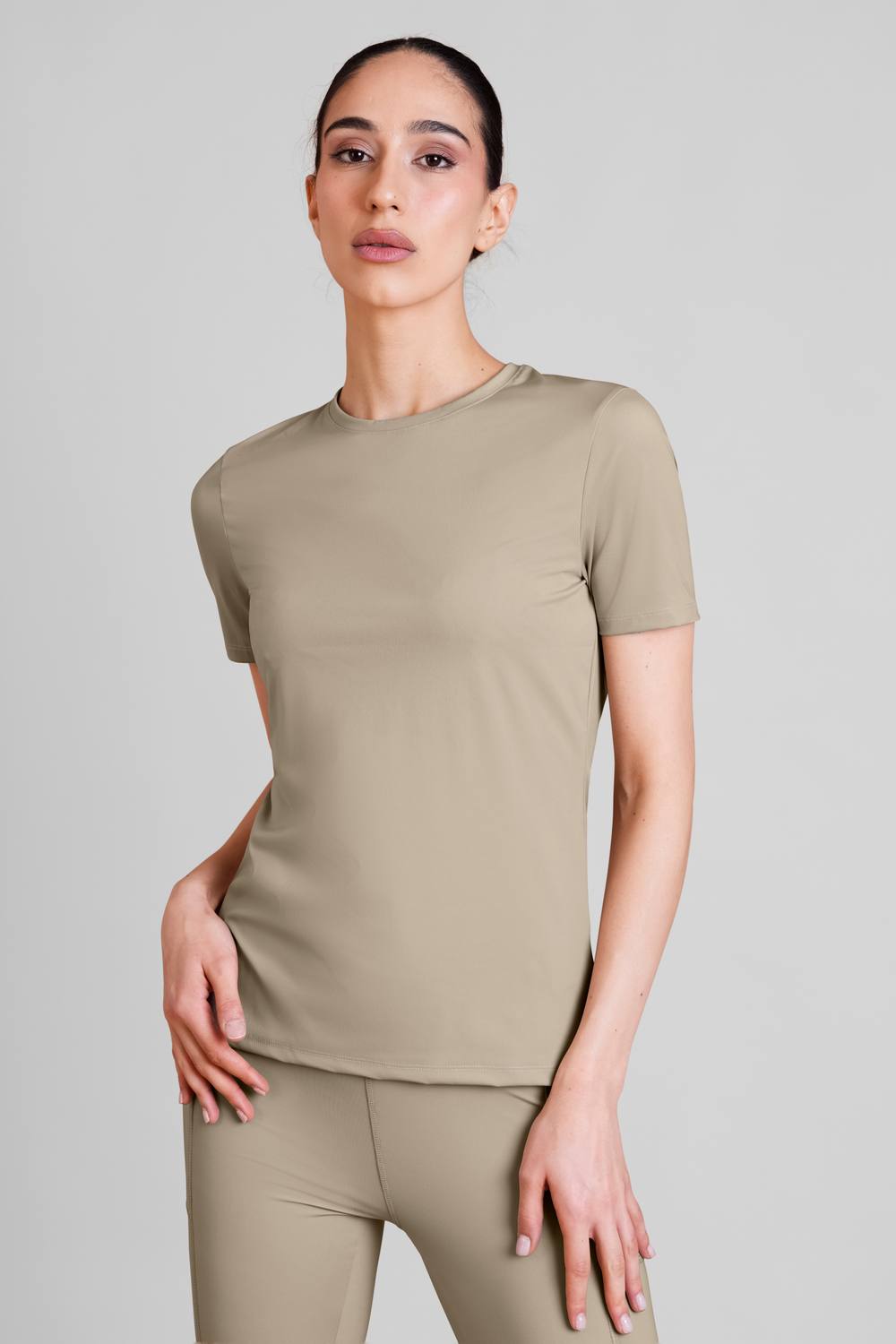 Enorsia Slim Fit Moisture Wicking Active Shirt In Nude Enorsia Slim Fit Moisture Wicking Active Shirt In Nude