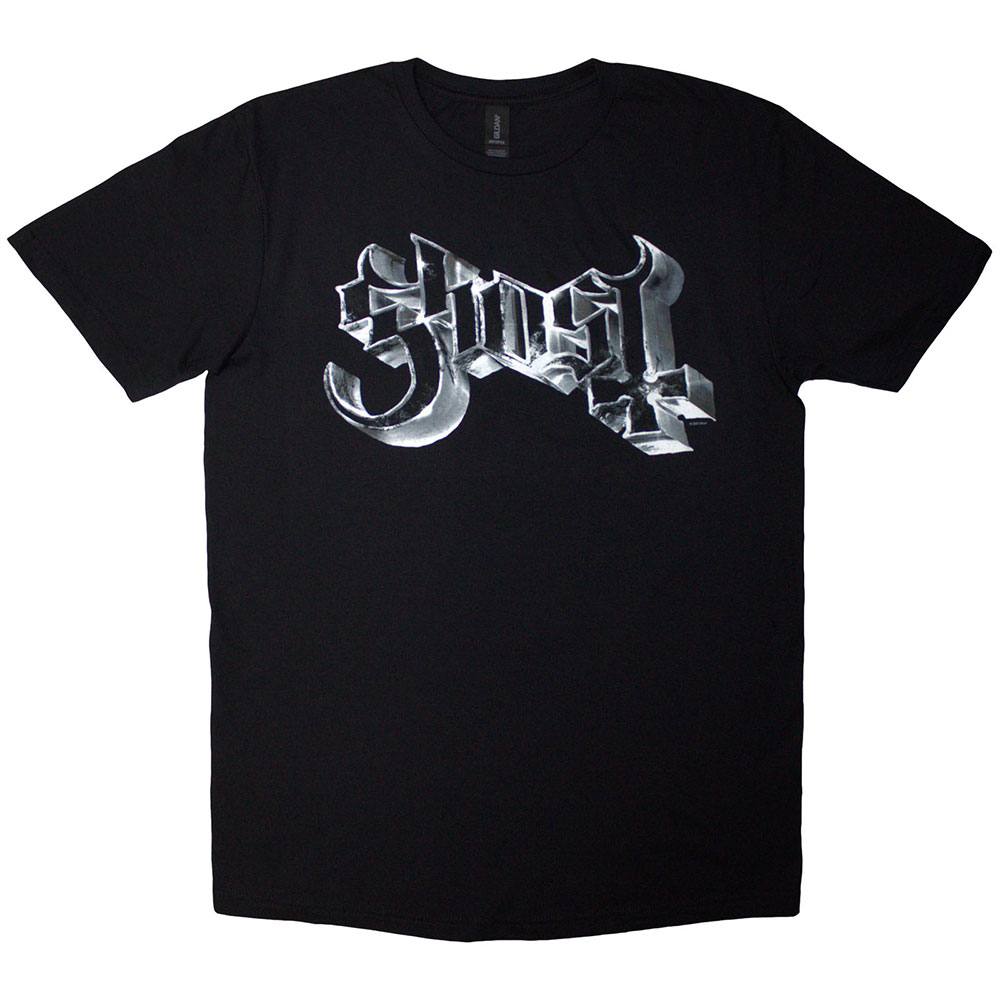 Ghost Chrome Band Logo T Shirt In Black Ghost Chrome Band Logo T Shirt In Black