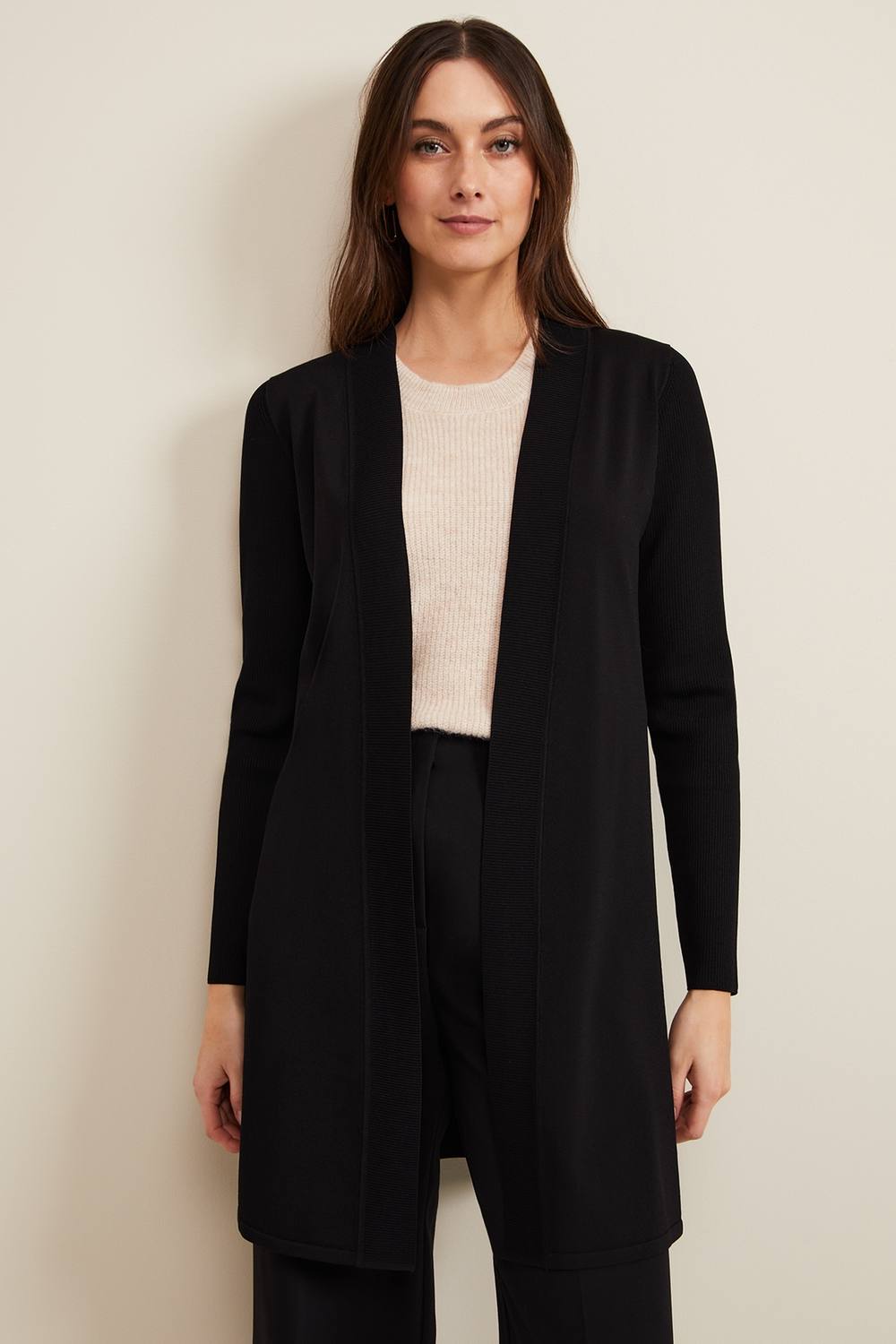 Phase Eight Lauren Long Sleeve Cardigan In Black Phase Eight Lauren Long Sleeve Cardigan In Black