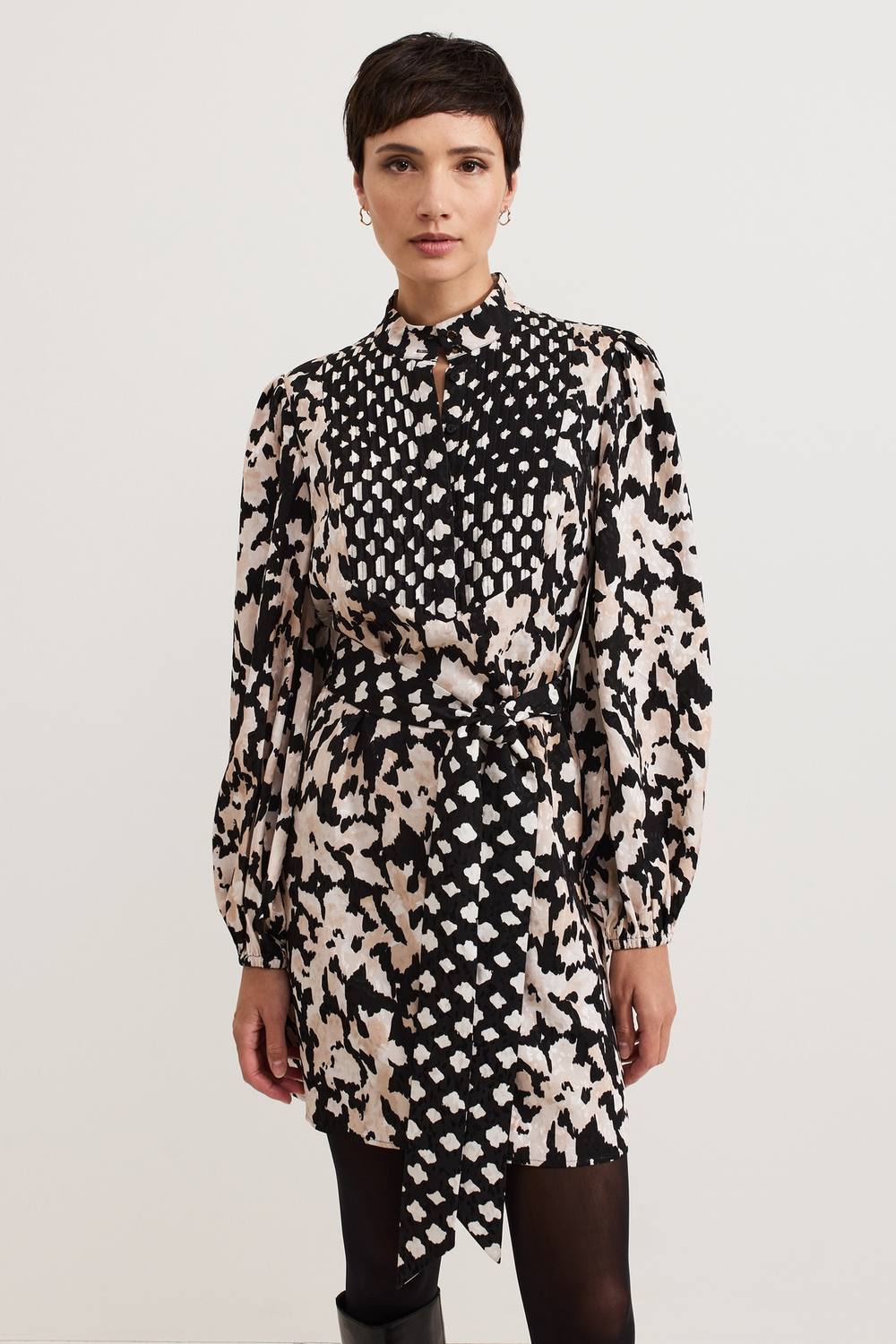 Phase Eight Dolly Mandarin Collar Mini Shirt Dress In Black Phase Eight Dolly Mandarin Collar Mini Shirt Dress In Black