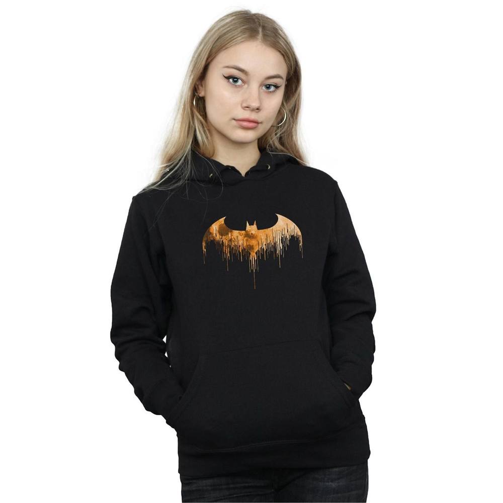 Dc Comics Batman Arkham Knight Halloween Moon Logo Fill Hoodie In Black Dc Comics Batman Arkham Knight Halloween Moon Logo Fill Hoodie In Black