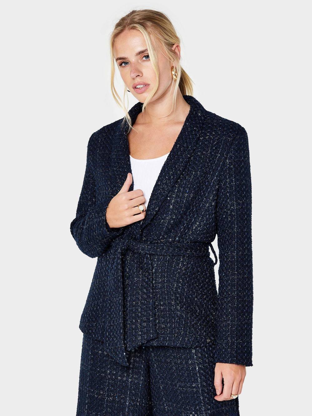 Gwd By George W. Davies Gwd Claire Boucle Navy Tie Jacket Gwd By George W. Davies Gwd Claire Boucle Navy Tie Jacket