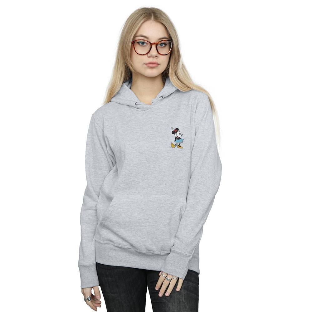 Disney Minnie Mouse Kick Chest Hoodie In Grey Disney Minnie Mouse Kick Chest Hoodie In Grey