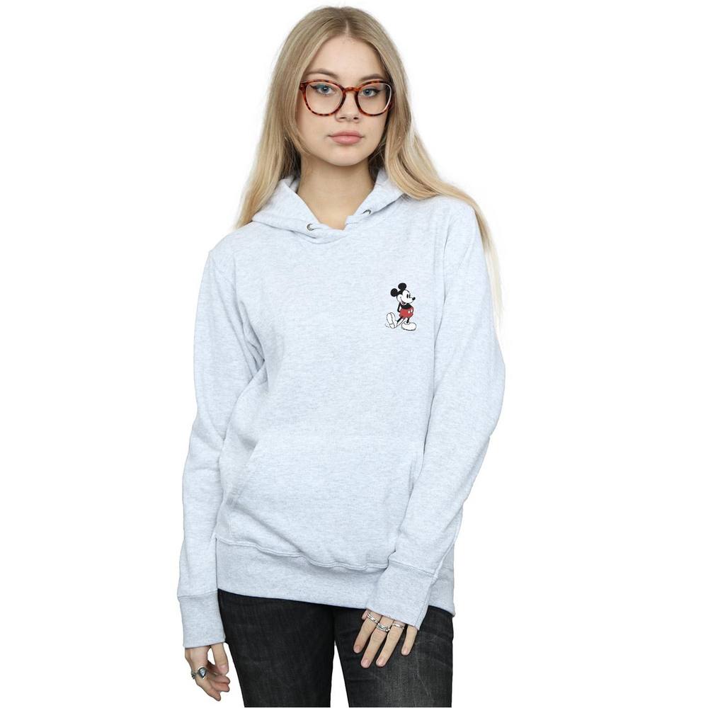 Disney Mickey Mouse Kickin Retro Chest Hoodie In Grey Disney Mickey Mouse Kickin Retro Chest Hoodie In Grey