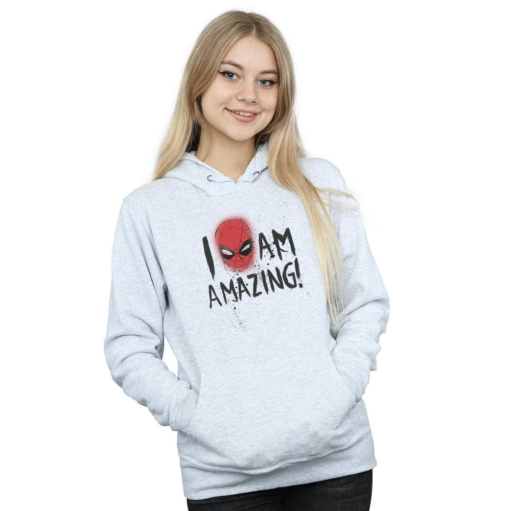 Marvel Spider-Man I Am Amazing Hoodie In Grey Marvel Spider-Man I Am Amazing Hoodie In Grey