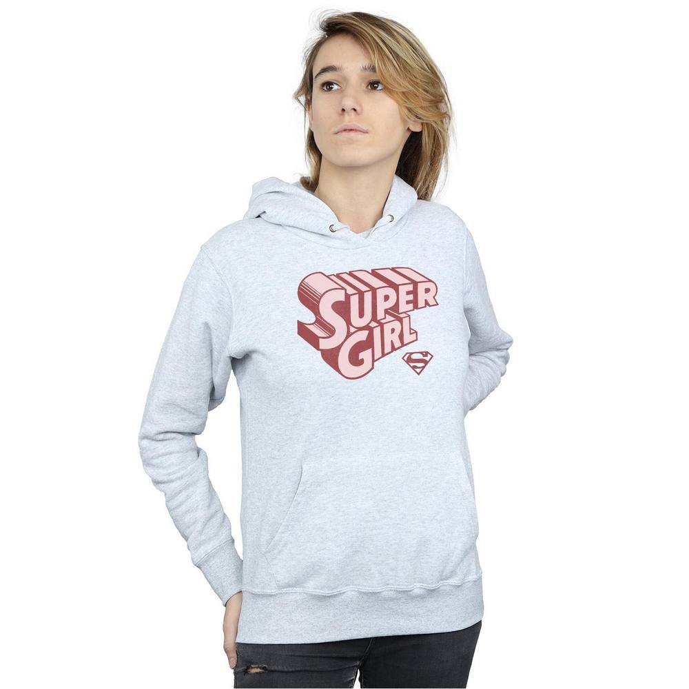 Dc Comics Supergirl Retro Logo Hoodie In Grey Dc Comics Supergirl Retro Logo Hoodie In Grey