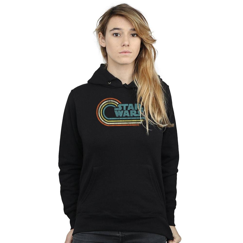 Star Wars Retro Wave Logo Hoodie In Black Star Wars Retro Wave Logo Hoodie In Black