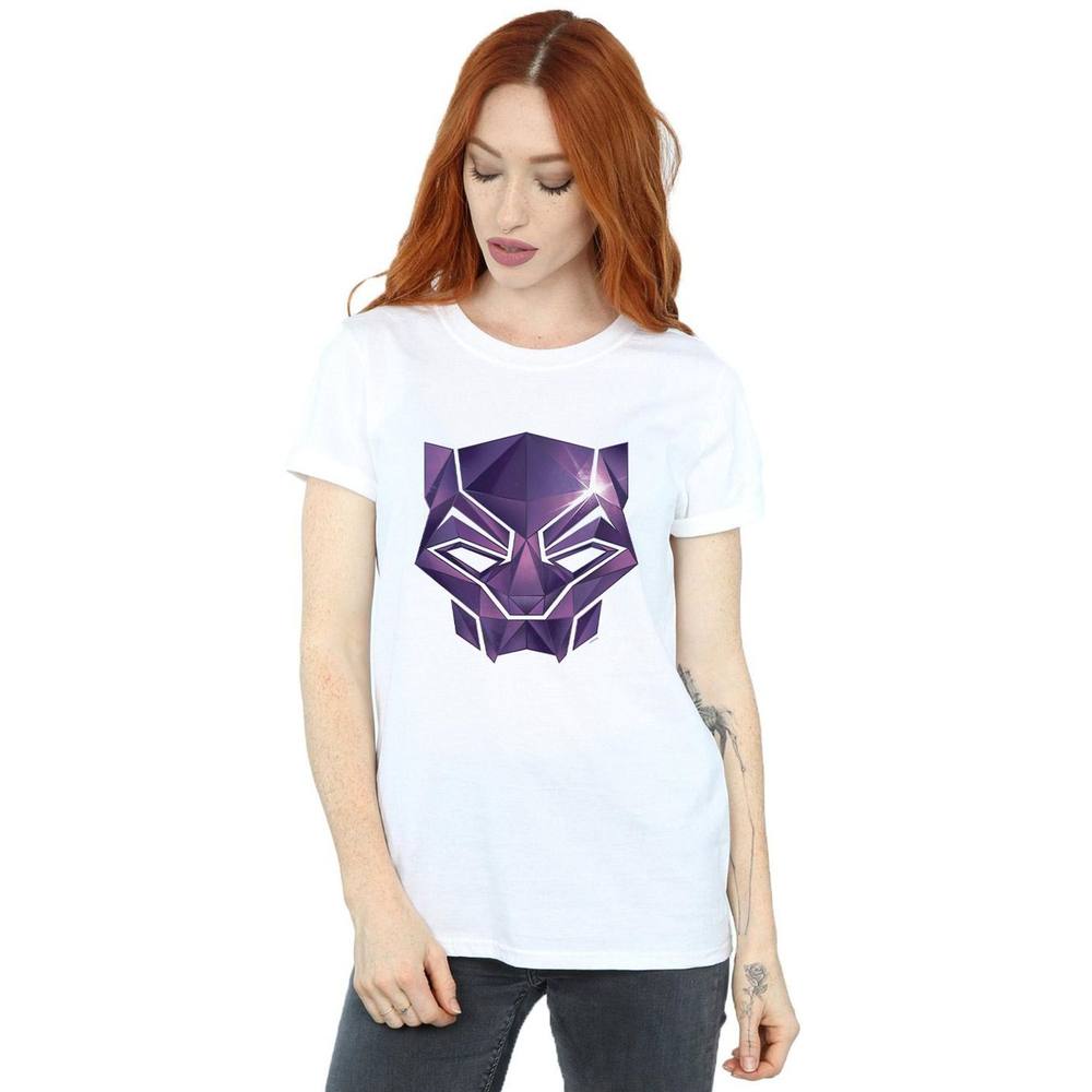 Marvel Avengers Infinity War Black Panther Geometric Cotton Boyfriend Shirt In White Marvel Avengers Infinity War Black Panther Geometric Cotton Boyfriend Shirt In White