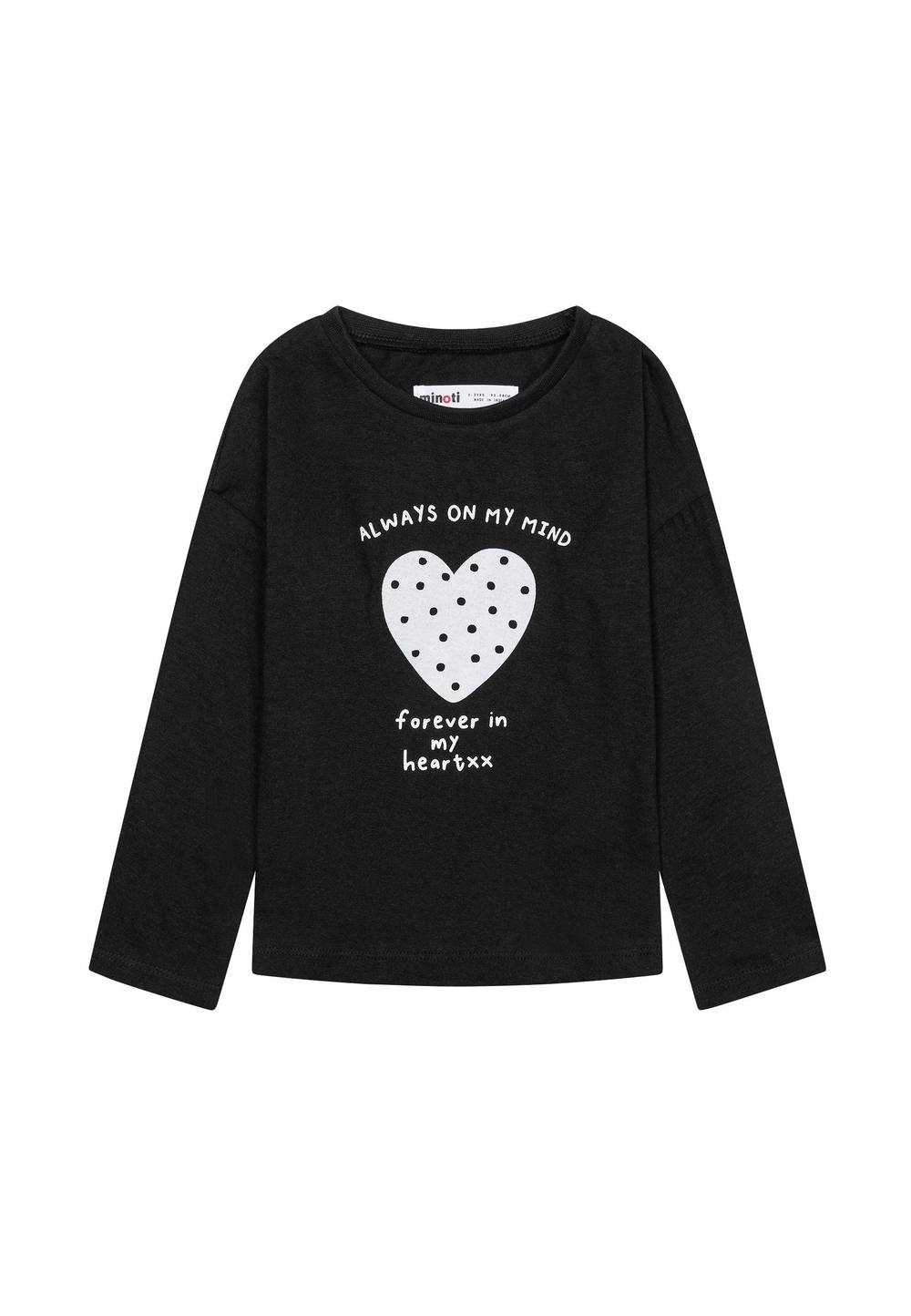 Minoti Graphic Print Long Sleeved Shirt In Black Minoti Graphic Print Long Sleeved Shirt In Black