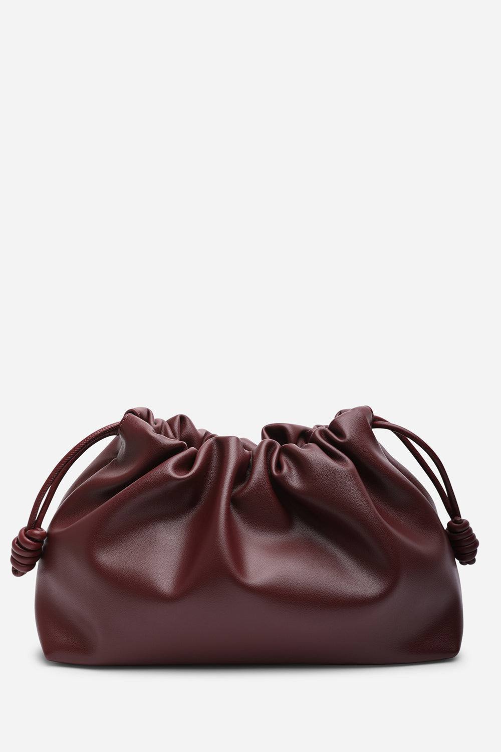 Where’s That From ‘auric’ Drawstring Shoulder Bag In Maroon Where’s That From ‘auric’ Drawstring Shoulder Bag In Maroon