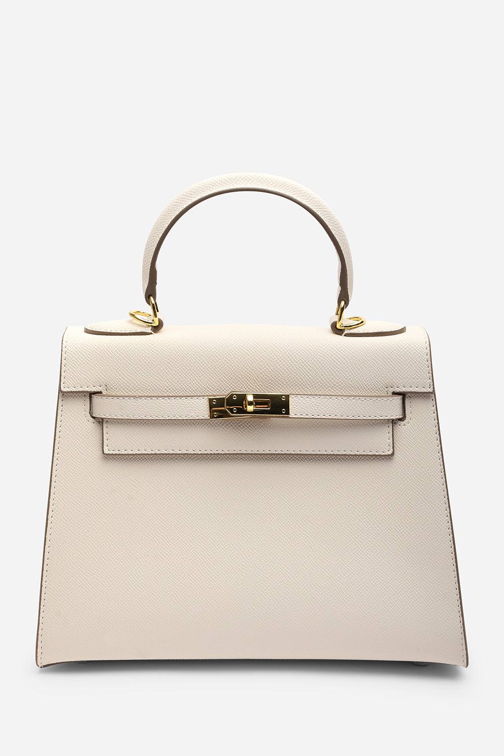 Where’s That From ‘lluvia’ Top Handle Satchel Mini Tote Bag With Turn-Lock Closure In Cream Where’s That From ‘lluvia’ Top Handle Satchel Mini Tote Bag With Turn-Lock Closure In Cream