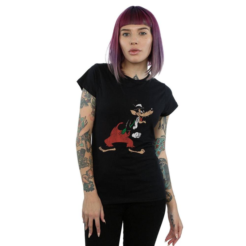 Disney Three Little Pigs Big Bad Wolf Cotton Shirt In Black Disney Three Little Pigs Big Bad Wolf Cotton Shirt In Black