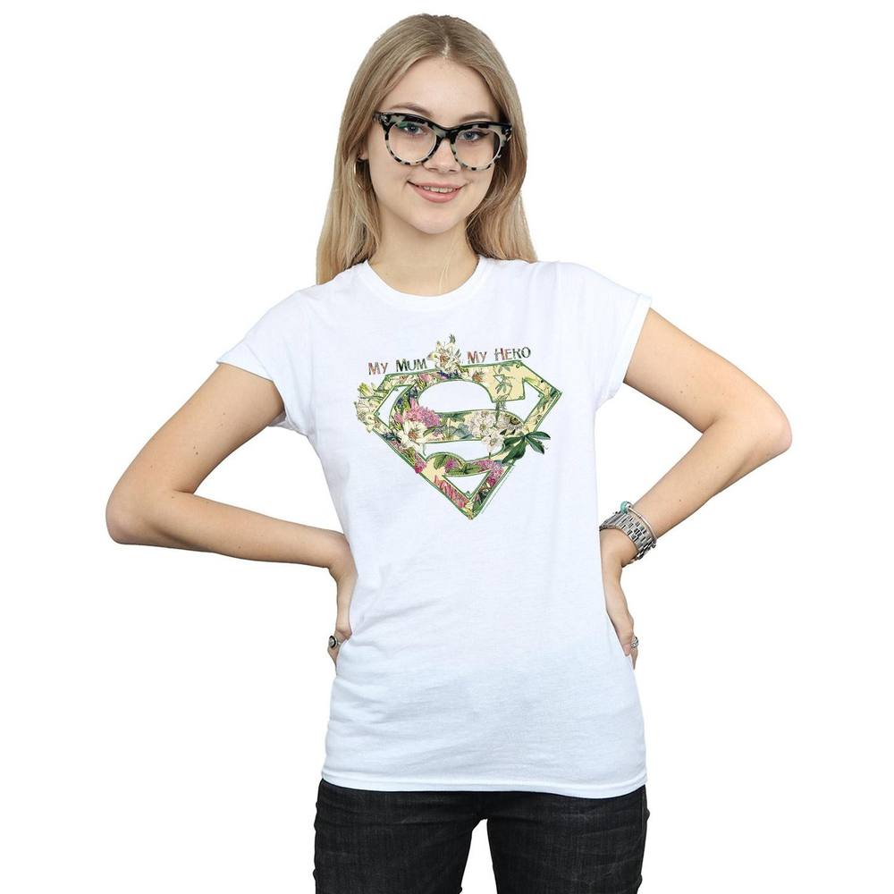 Dc Comics Supergirl My Mum My Hero Cotton Shirt In White Dc Comics Supergirl My Mum My Hero Cotton Shirt In White
