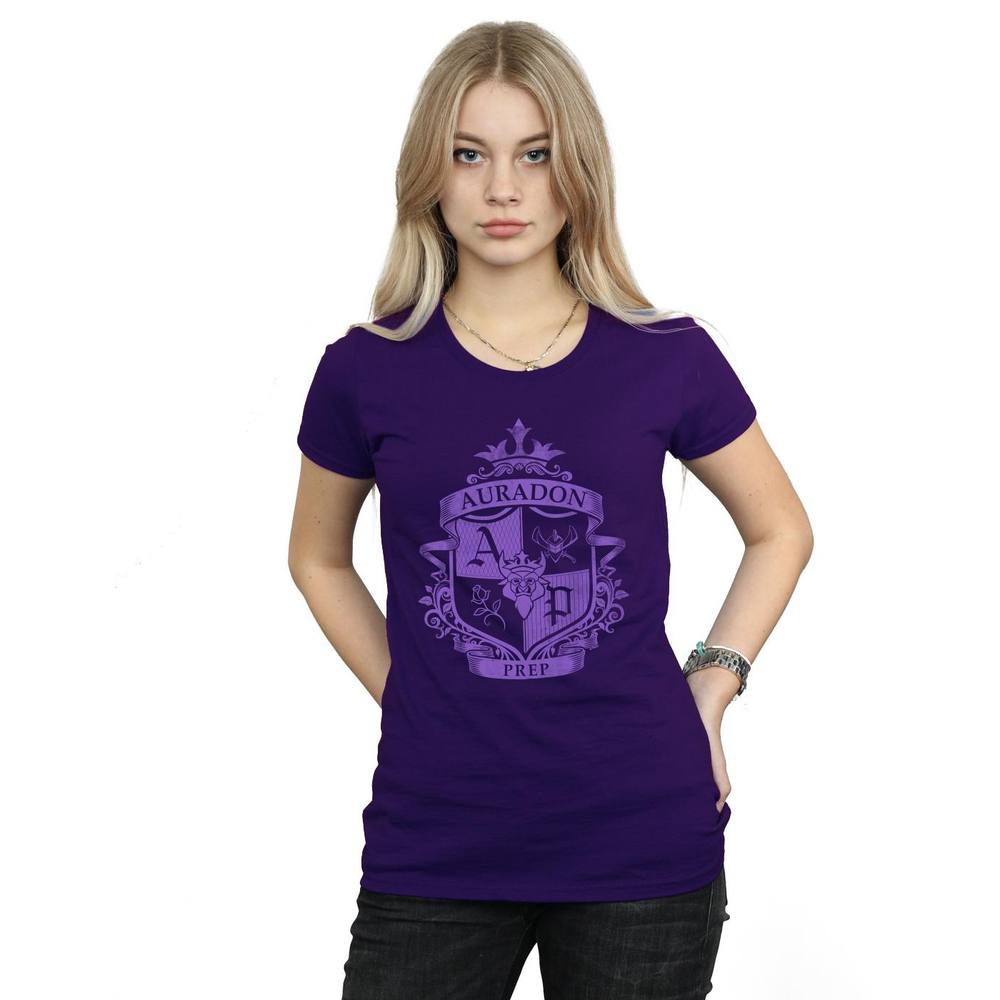 Disney The Descendants Auradon Prep Crest Cotton Shirt In Purple Disney The Descendants Auradon Prep Crest Cotton Shirt In Purple