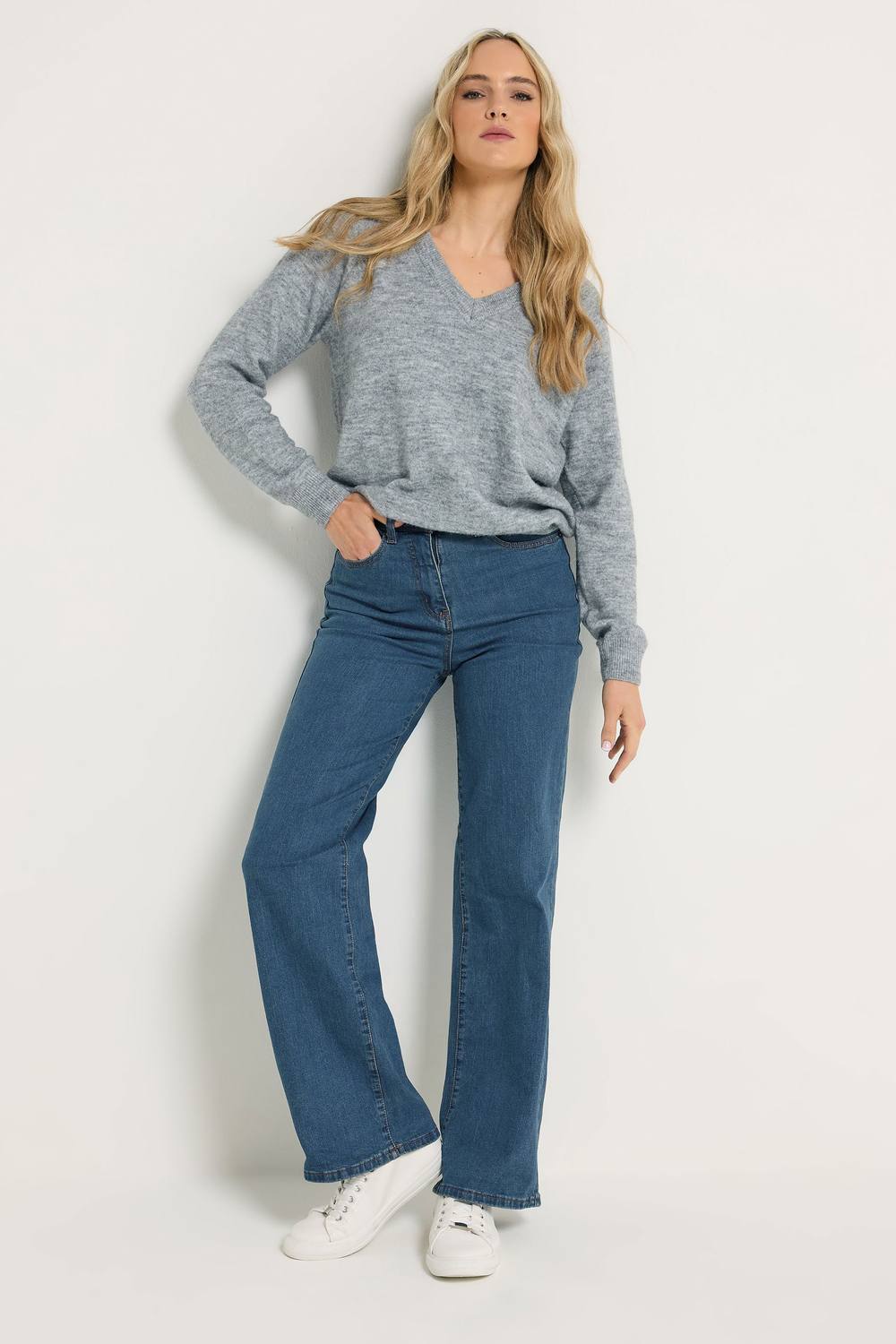 Long Tall Sally Tall Wide Leg Jeans In Blue Long Tall Sally Tall Wide Leg Jeans In Blue