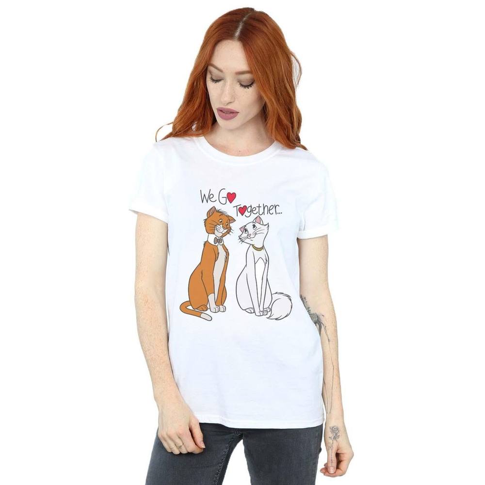 Disney The Aristocats We Go Together Cotton Boyfriend Shirt In White Disney The Aristocats We Go Together Cotton Boyfriend Shirt In White