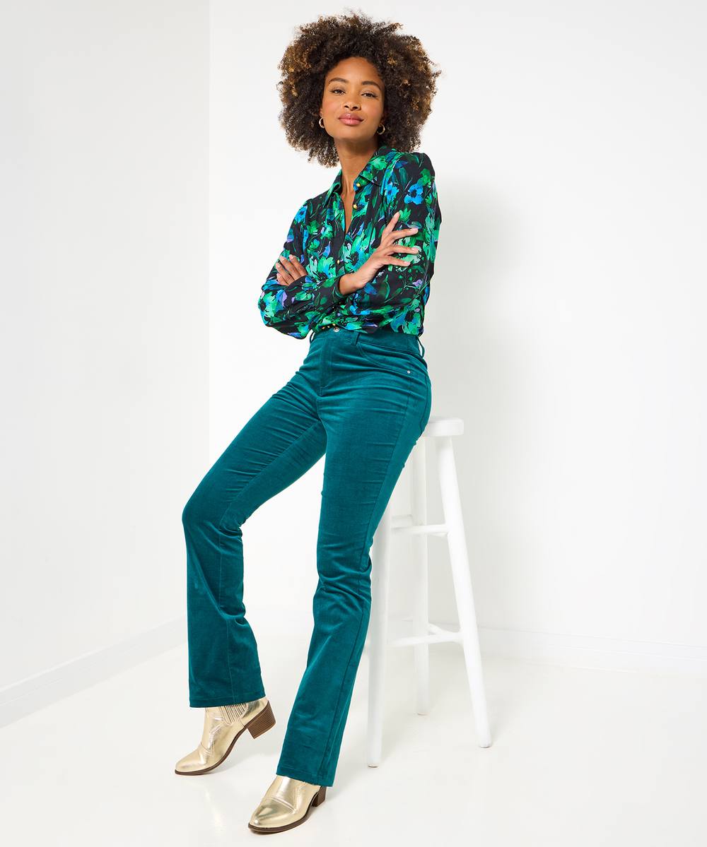 Joe Browns Bootcut Moleskin Trousers In Teal Joe Browns Bootcut Moleskin Trousers In Teal